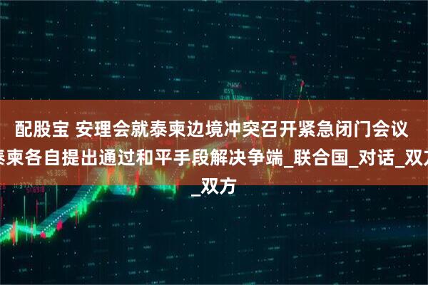 配股宝 安理会就泰柬边境冲突召开紧急闭门会议 泰柬各自提出通过和平手段解决争端_联合国_对话_双方